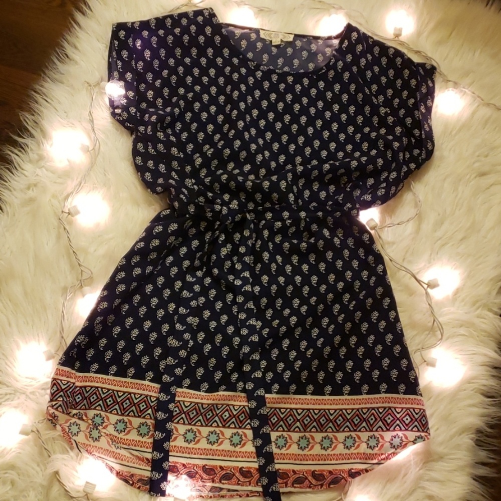 Pink Rose Slip Dress with Belt